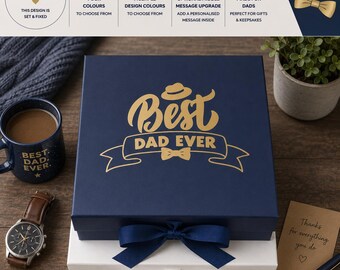 Caja de regalo "El mejor papá del mundo", regalo del Día del Padre, regalo de cumpleaños para papá, caja de recuerdos para papá, regalo especial para papá - FA-DA-004