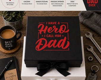 Caja de regalo para papá, regalo del Día del Padre, regalo de cumpleaños para papá, caja de recuerdos para papá héroe, regalo especial para papá - FA-DA-008