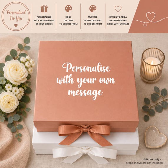 Personalised Gift Box With Your Own Wording - Large Memory Box - Personalised Keepsake Box - Birthday Wedding Best Friend Gift - CW-FF-002
