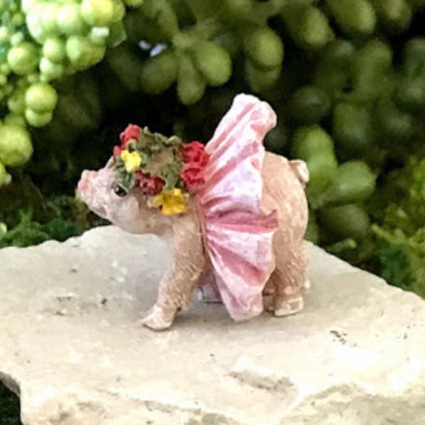 Miniature Percy the Pig wearing a Tutu