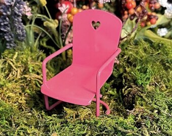 Miniature Pink Metal Chair