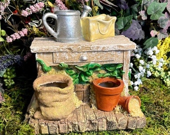 Garden Planter Table with Watering Can