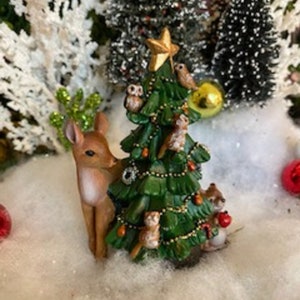 Miniature Christmas Tree and Wildlife - Lights Up!!