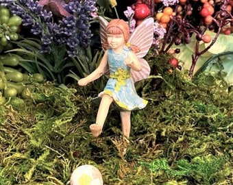 Miniature Fairy Jenna Kicking a Ball - 2 piece set!