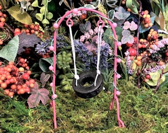 Miniature Fairy Garden Tire Swing