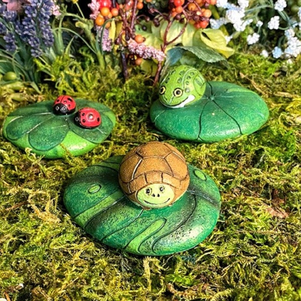 Miniature Garden Stone with Cute Critter - Your choice of 3 styles!