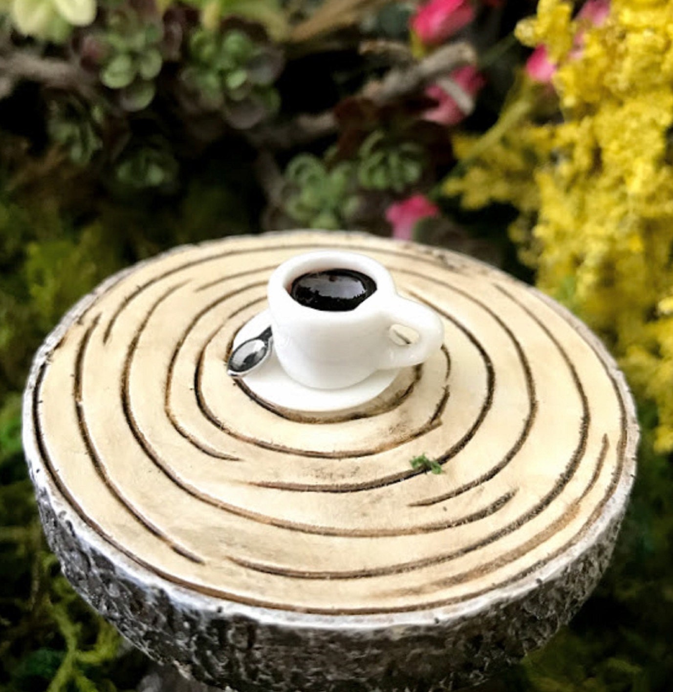 Miniatur Tasse Kaffee mit Untertasse und Löffel | Etsy