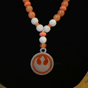Rebel pendant bead and leather necklace (v1)