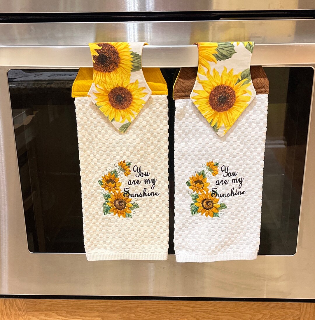 Embroidered You Are My Sunshine Kitchen Towel Etsy UK