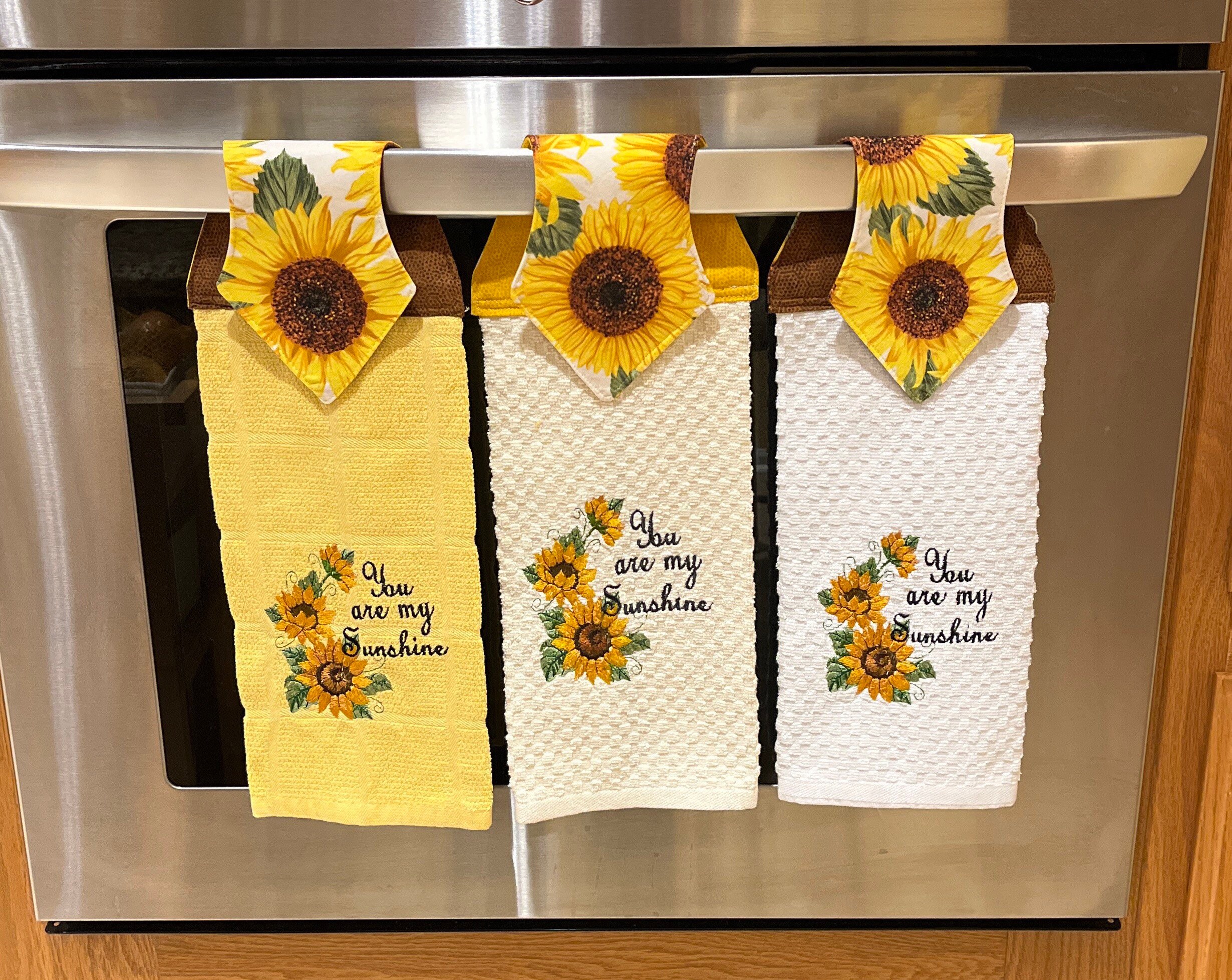 Embroidered You Are My Sunshine Kitchen Towel Etsy UK
