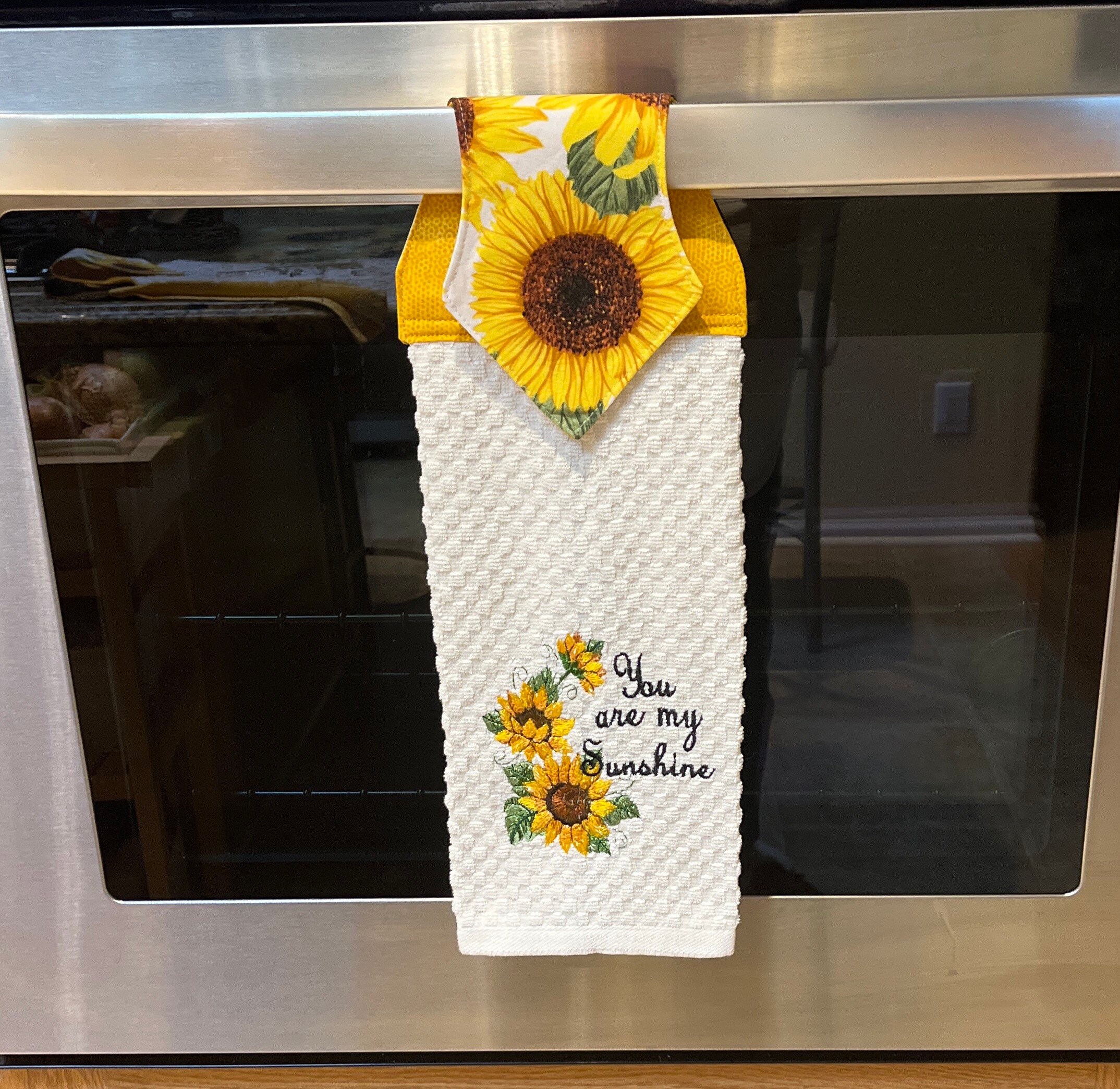 Embroidered You Are My Sunshine Kitchen Towel Etsy UK