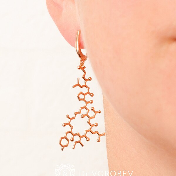 Science Earrings-Oxytocin Molecule Earrings-Science Gift-Science Lover Gift-Molecular Earrings-Nerd Gift-Geek Earrings-Nerd Gift