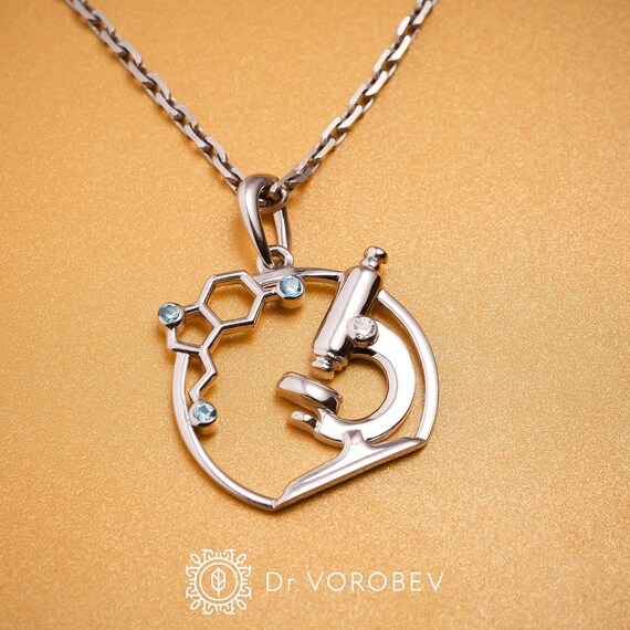 Microscope Necklace Microscope Pendant Medical Jewellery Etsy