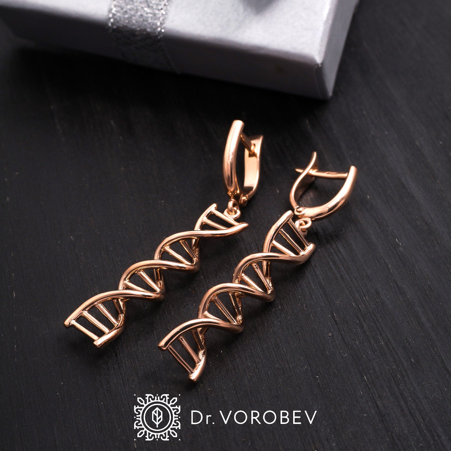 Silver DNA Earrings Science Earrings Science Jewelry Etsy