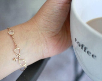 Silver Stethoscope Bracelet-Medical Jewellery-Stethoscope Charm-Doctors Gift-Nurse Jewellery-Nurse Gift-Silver Jewellery-MD Gift