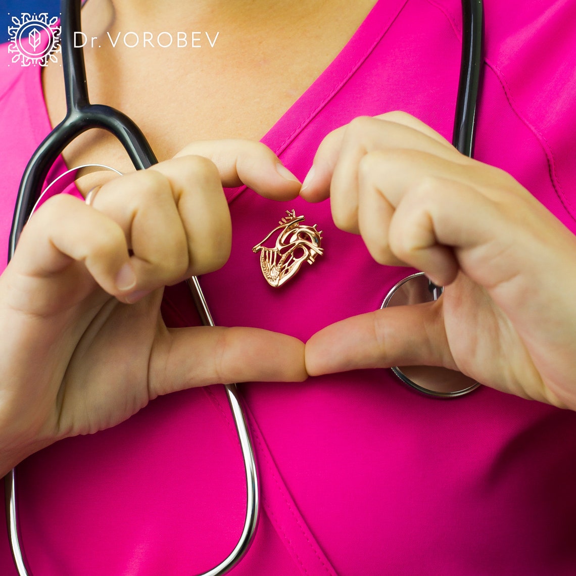 Anatomical Heart Broochmedical Student Giftmedical Etsy