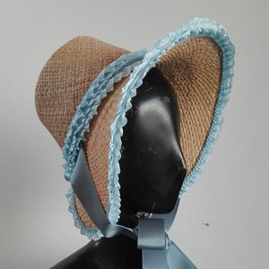 Regency style, straw Poke Bonnet