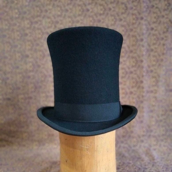 Style victorien, chapeau haut de forme en feutre de laine 20 cm
