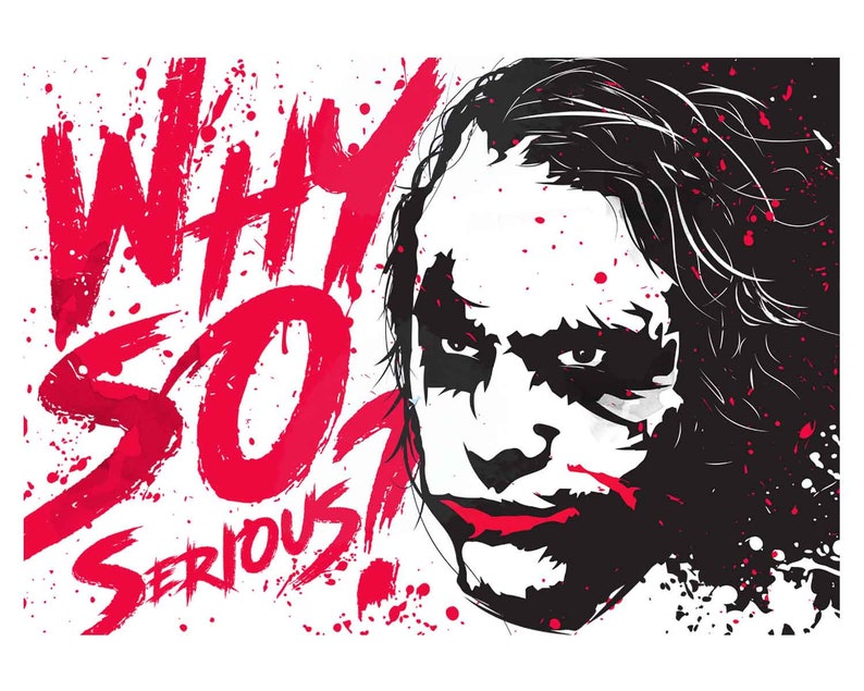 Why so serious Joker illustration pop art movie poster Etsy