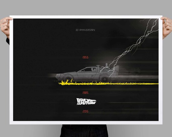 Flaming Delorean 30th Anniversary Back To The Future Etsy