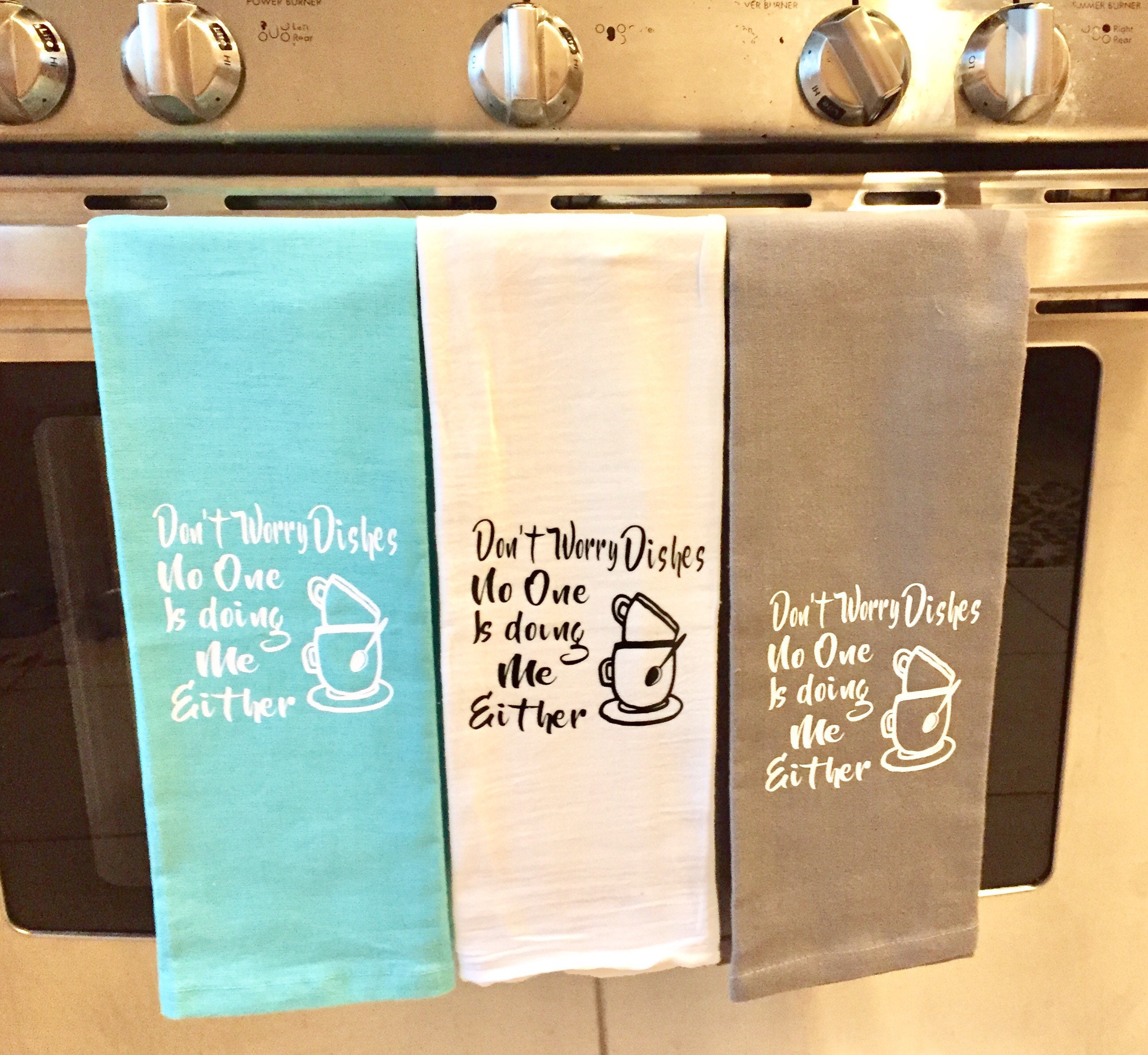 Funny Kitchen Towels Flour Sack Towels dont'worry Etsy