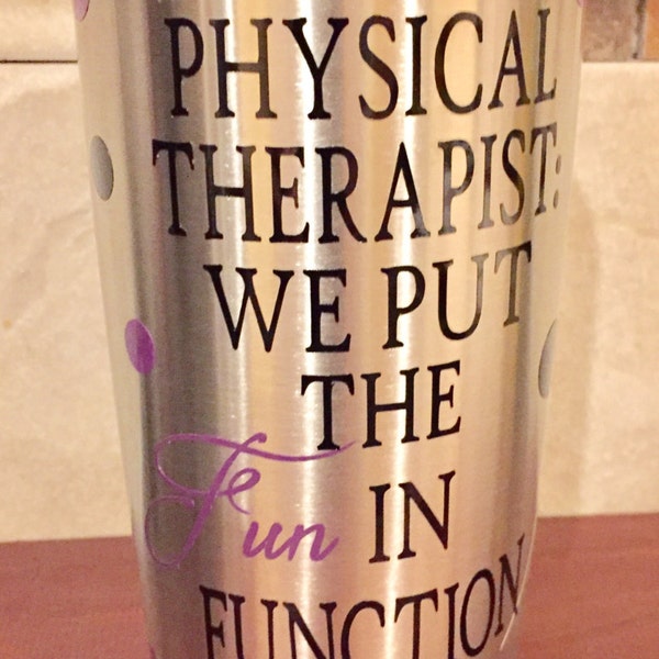 Fun in Function PT with Name Stainless Steel Tumbler, Personalized Cup,Stainless Steel Tumbler with Personalized Decal, Ozark Trail tumbler
