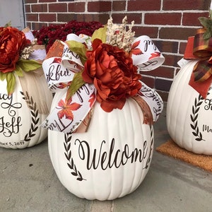 Personalized Pumpkin, 13” Pumpkins With Last Name, Custom Pumpkin, Fall decor,Fall, Pumpkin,Monogrammed Pumpkin Decor, Hostes Gift