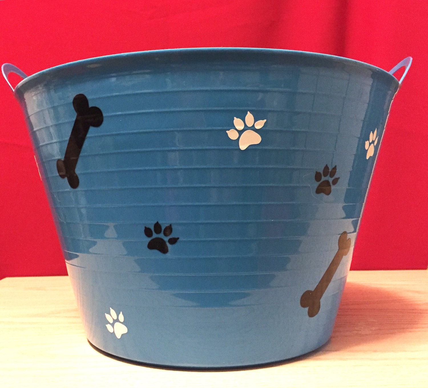 Personalized Dog Cat Toy Box Pet Storage Binblue Basket Toy Etsy