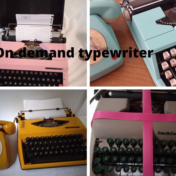 Free estimated quote Typewriter ON request. order Colors brands available + free gift wrapping, Rose blue yellow.