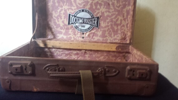 Vintage suitcase, rectangular suitcase, brown col… - image 3