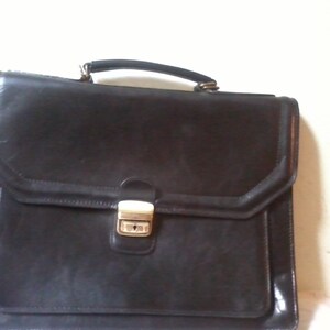 Vintage cartable  noir cuir