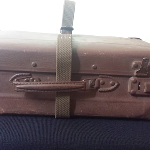 Vintage suitcase, rectangular suitcase, brown gnawing suitcase, belt in the middle, two closures, cardboard suitcase, medium size,