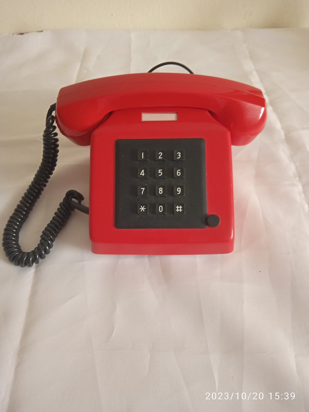 Works Red Telephone Button Telephone Square Telephone Etsy