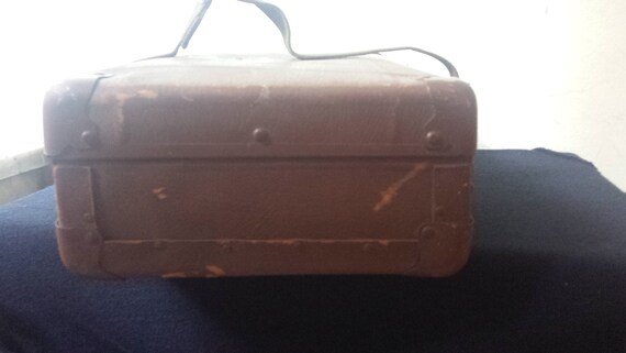 Vintage suitcase, rectangular suitcase, brown col… - image 6