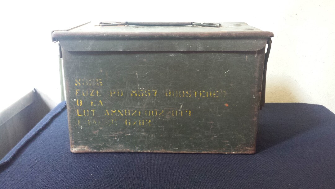 Vintage Metal Green Military Boxvintage Metal Green Military Etsy