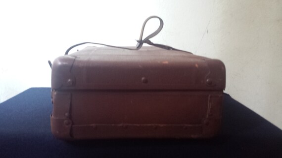 Vintage suitcase, rectangular suitcase, brown col… - image 8