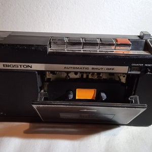 Radio cassette, double face, face, Bigstone, AF/AM Radio recorder black color compact cassette model KRM