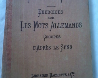 Vintage livre  de collections,  livre  français  1913 .  Enseignement de l'allemand.