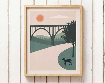 Cuyahoga National Park Poster, Cuyahoga National Park Print, minimalistic decoration, Ohio National Park Art