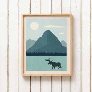 Glacier National Park Poster, Glacier National Park Print, minimalistische Dekoration, Montana National Park Art