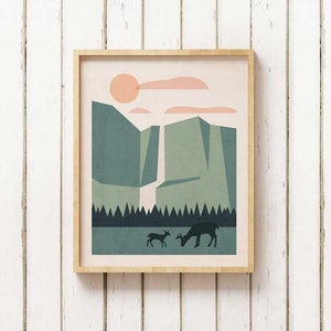 Yosemite National Park Poster, Yosemite National Park Print, minimalistic decoration, California National Park Art