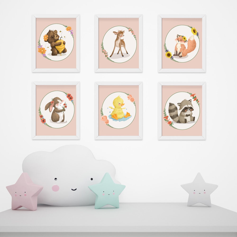 Baby Animals Nursery Print 8x10 Downloadable | Etsy