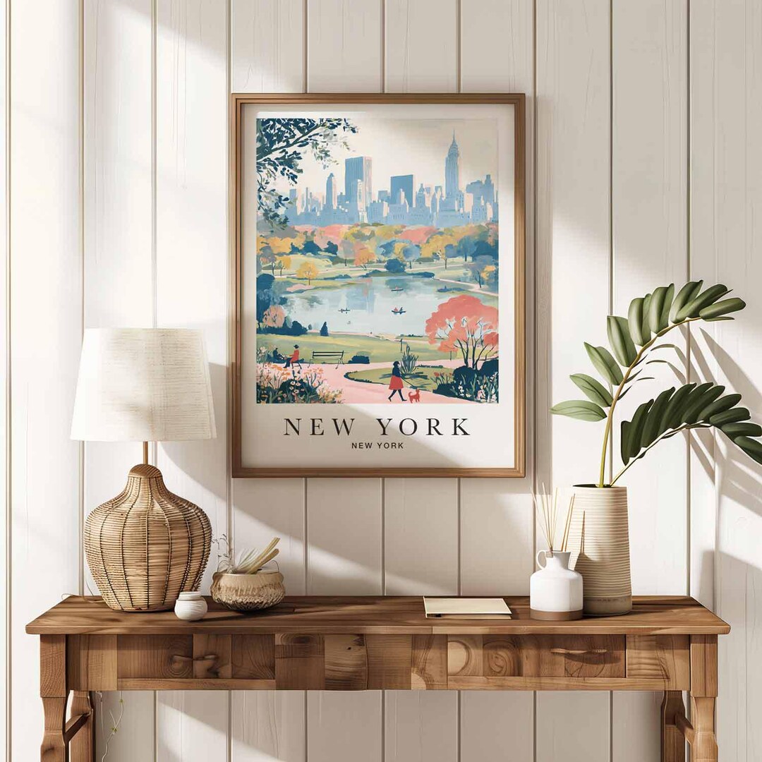 New York City Travel Poster – Vintage NYC Wall Art – Statue of Liberty ...