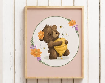 Baby Bear Nursery Print, 8"x10" Downloadable File (JPEG) Nursery or Children's room Instant Downloadable Print!!