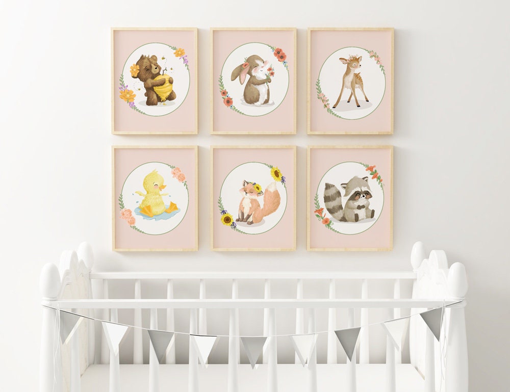 Baby Animals Nursery Print 8x10 Downloadable | Etsy