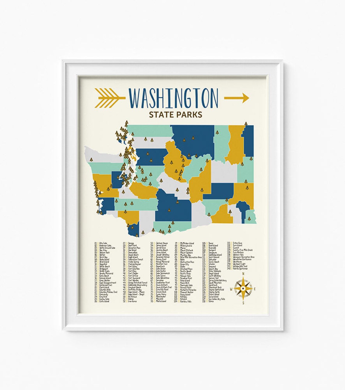 Washington State Parks Map, 4 Printable Files (JPEG) Download and Print ...