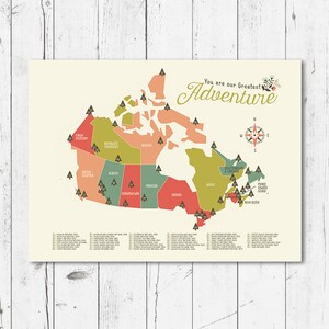 De kaart van het Nationaalpark van Canada, u bent mijn grootste avontuur 4 afdrukbare bestanden (JPEG) downloaden en afdrukken van elke grootte tussen 5 "x 7" en 16 "x 20"