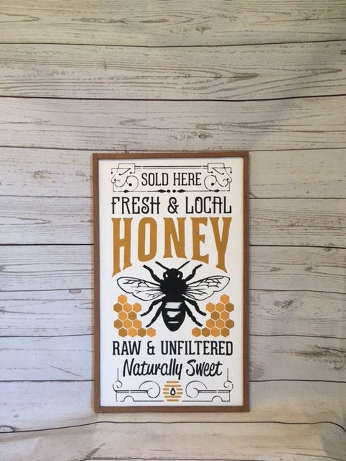 Honey Wood Sign Fresh Local Honey Wall Art Honey Bee Decor Etsy