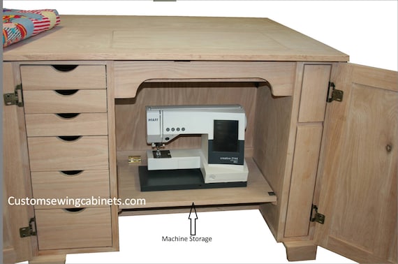 Sewing machine cabinet storage armoire outlet