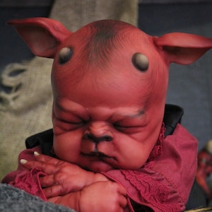 Fantasy Demon Fawn Baby Realistic Reborn OOAK Baby Doll